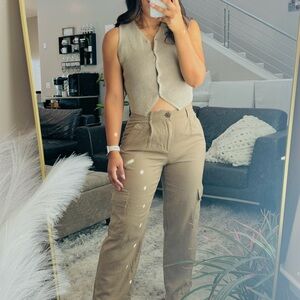 Women's Button-Front Sweater Vest - Universal Thread™ Tan S